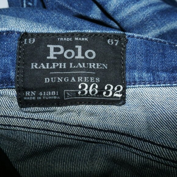 Polo Ralph Lauren Authentic Dungarees Blue Jeans 41381 Distresses Men’s 36x32 - Picture 3 of 9